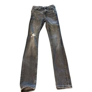 MANGO Denim Soho Black Jeans Size 2 Distressed